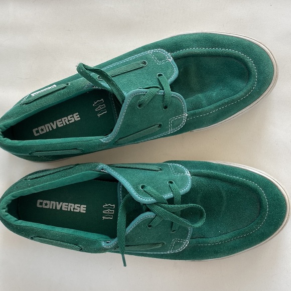 Converse Shoes | Converse Vintage Green Suede Boat Shoes | Color: Green | Size: 13 | Danaertl's Closet